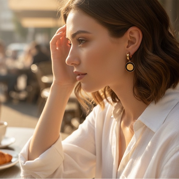 The Unbranded Brand Jewelry - 💗💗💗Unbranded fashion Gold and Black Stainless Steel Earrings master quality
